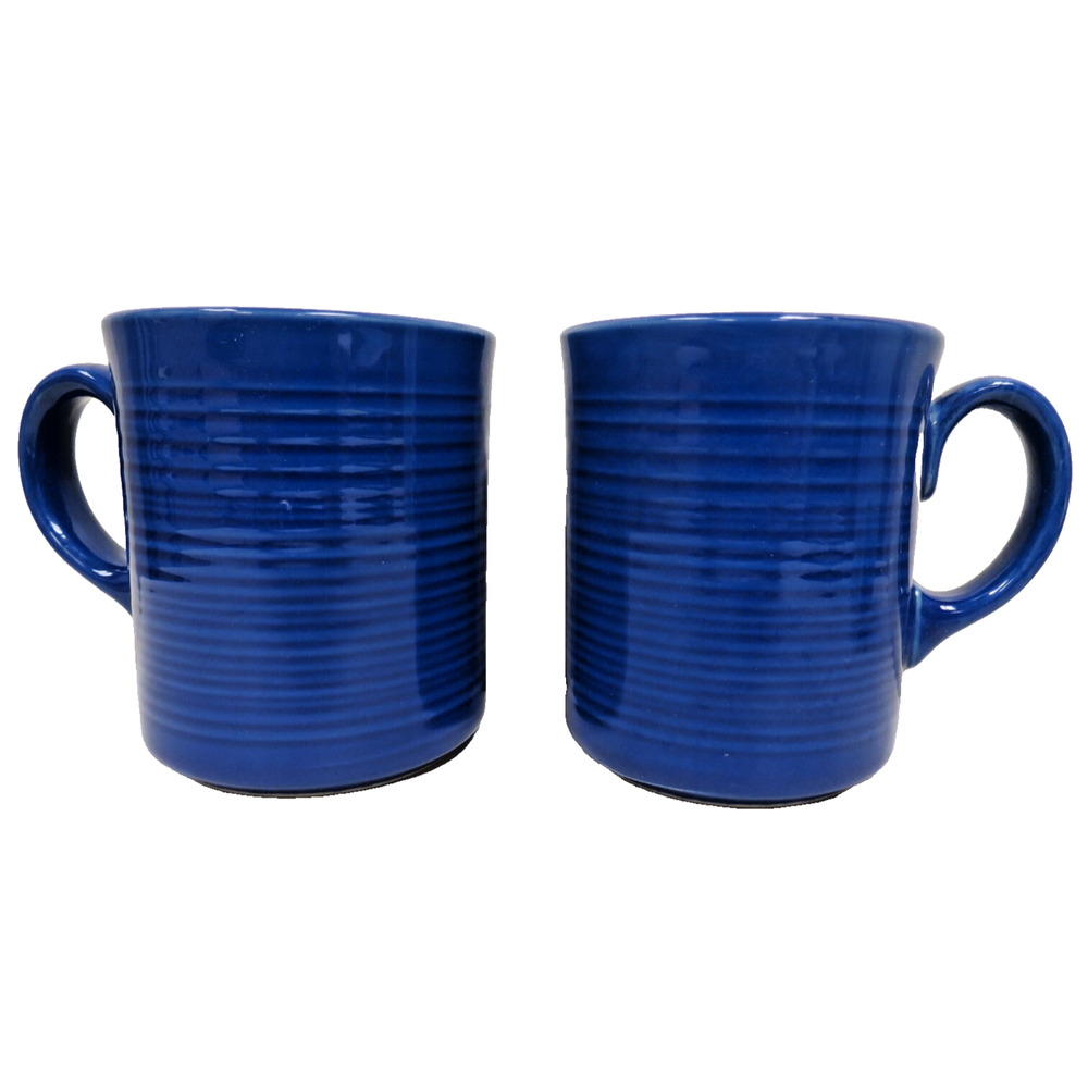 2 Pier 1 Festivale Royal Blue Coffee Mugs Tea Cups - Japan